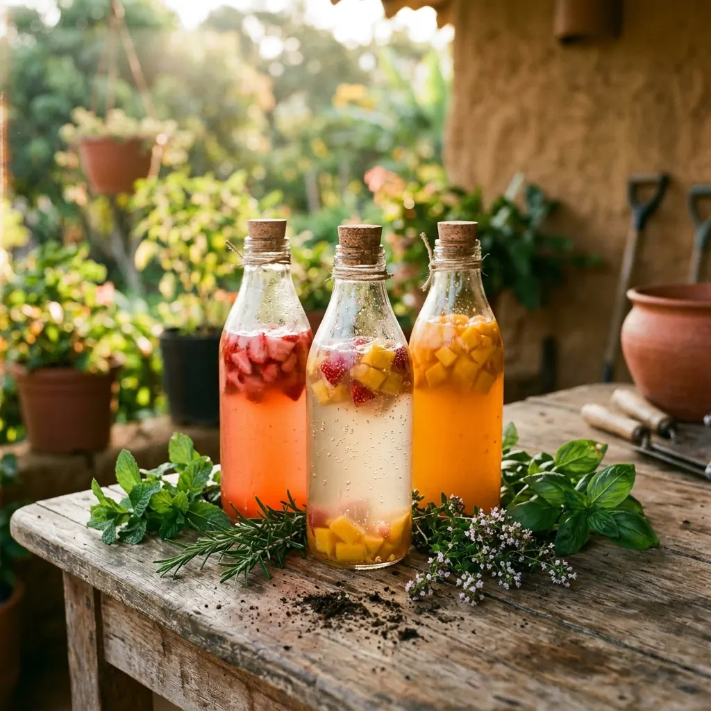 Kéfir de agua saborizado con frutas orgánicas
